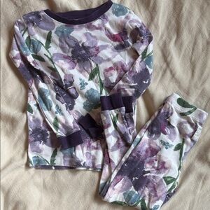 Burt's Bees Kids Pajama Set - Purple and White Floral